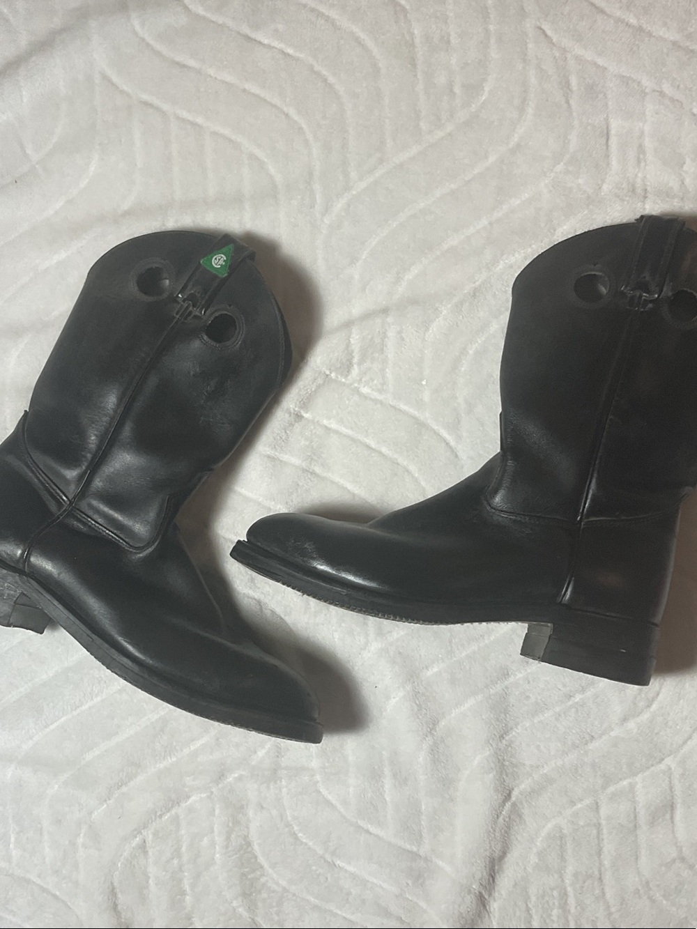 Men's Black Pull-On Western steel toe Work Boots csa